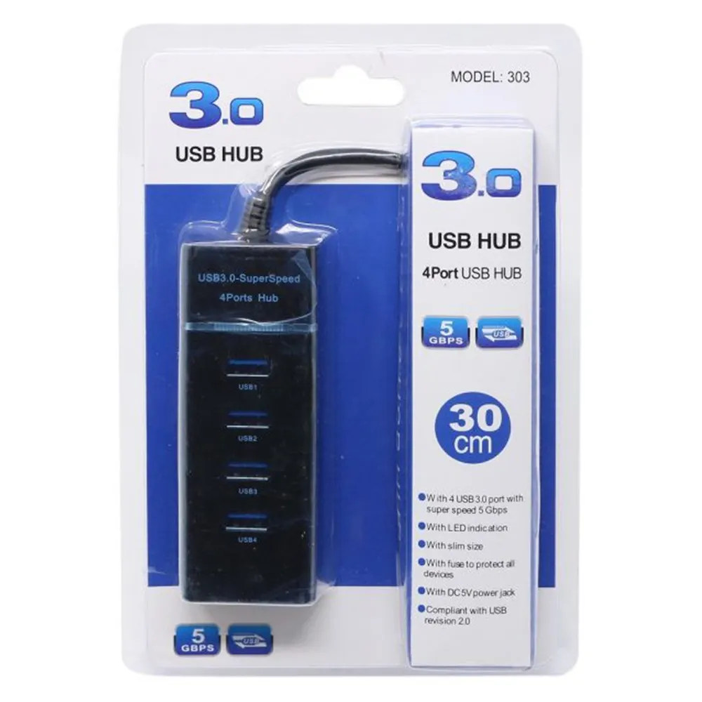 USB HUB - 4 PUERTOS 30 CM